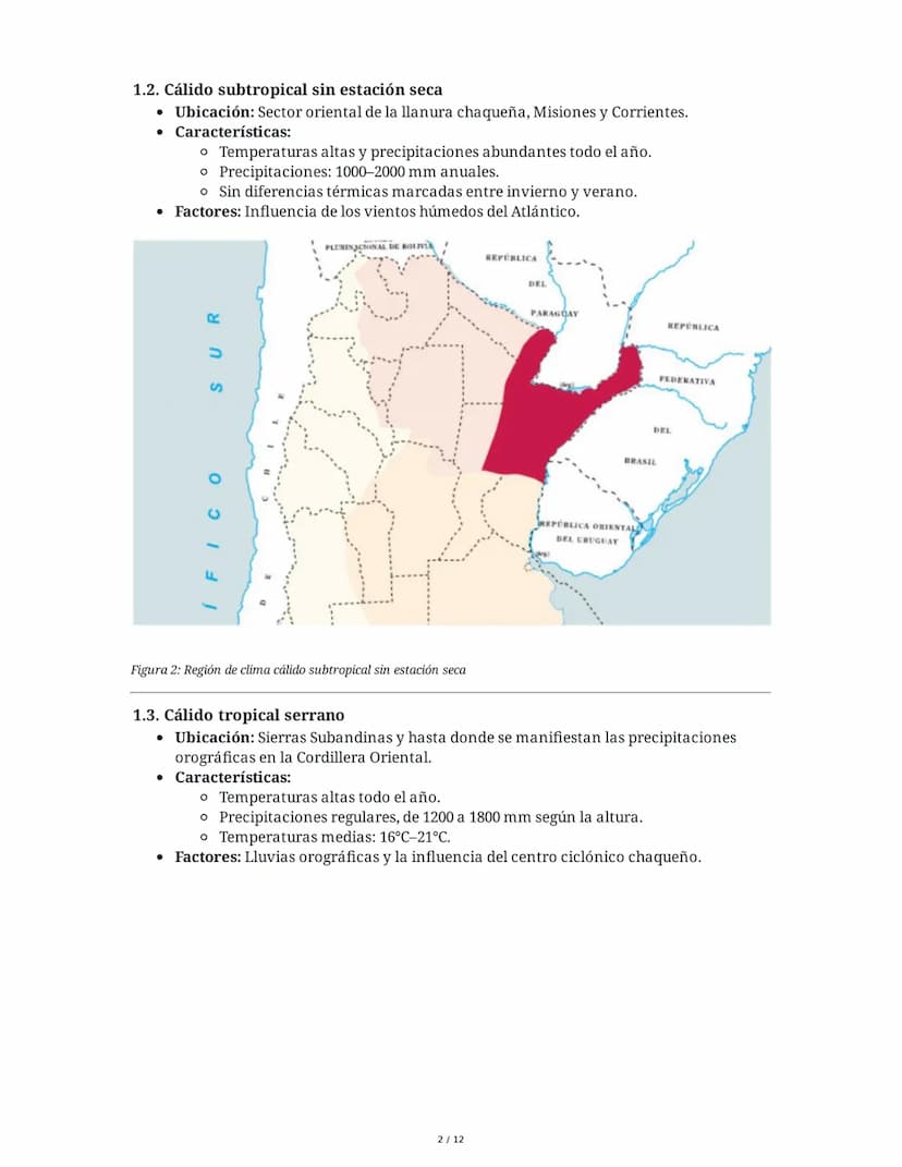 Climas de la República Argentina
La República Argentina presenta una gran diversidad climática debido a su extensión
latitudinal, la influen
