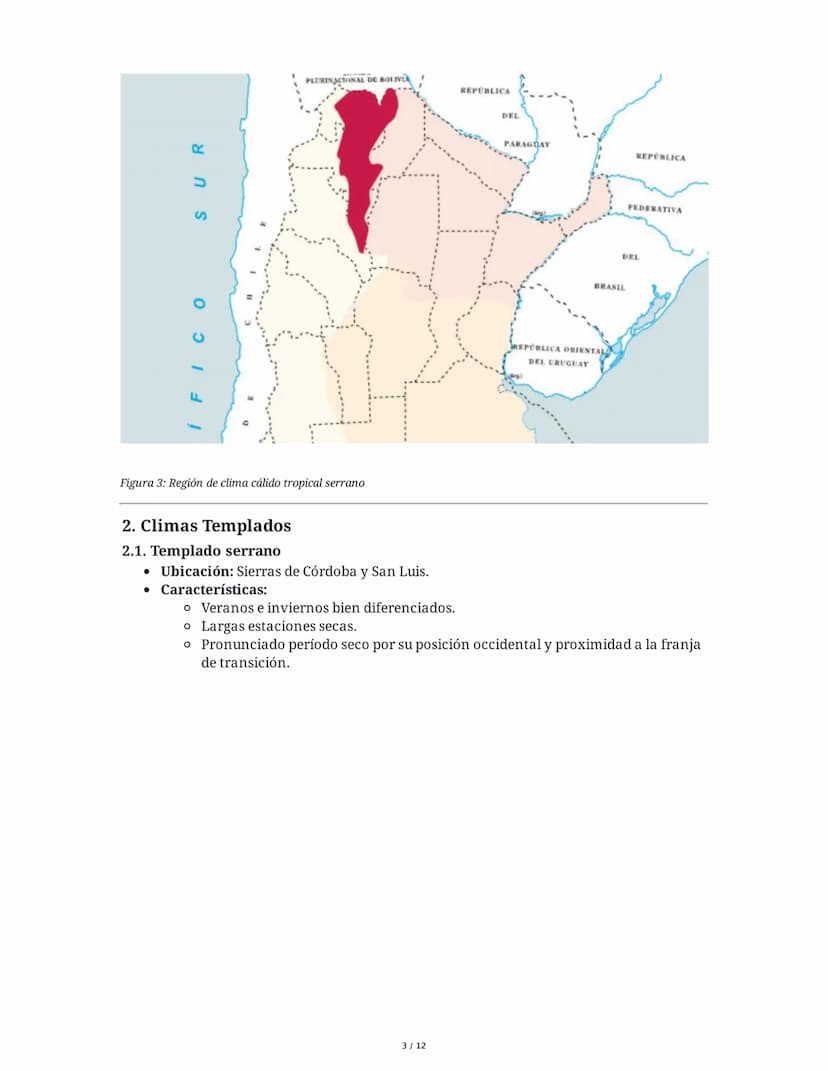 Climas de la República Argentina
La República Argentina presenta una gran diversidad climática debido a su extensión
latitudinal, la influen