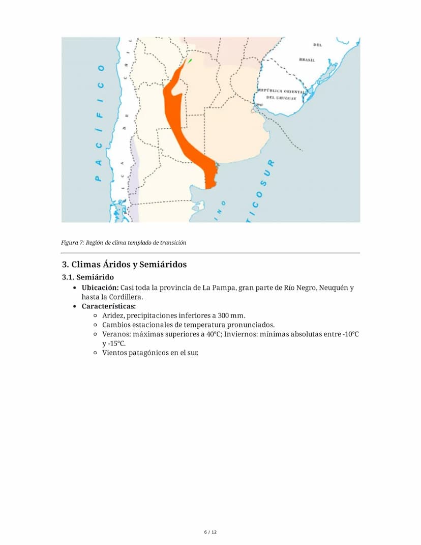Climas de la República Argentina
La República Argentina presenta una gran diversidad climática debido a su extensión
latitudinal, la influen