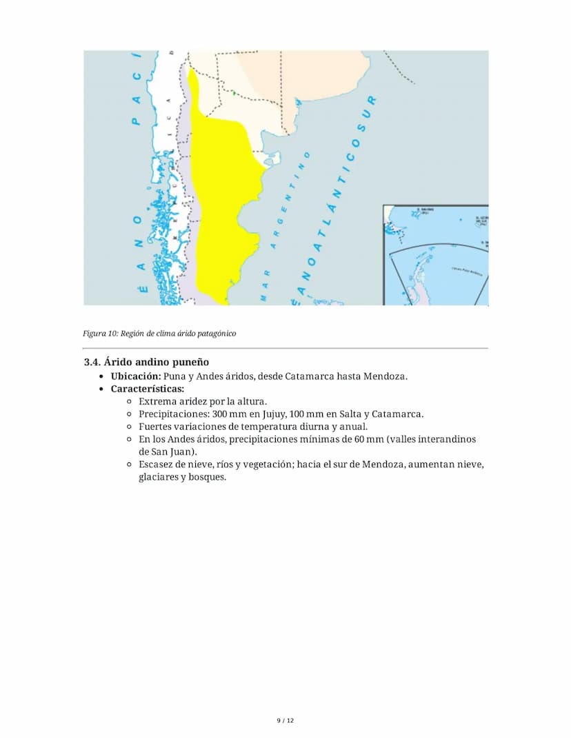 Climas de la República Argentina
La República Argentina presenta una gran diversidad climática debido a su extensión
latitudinal, la influen
