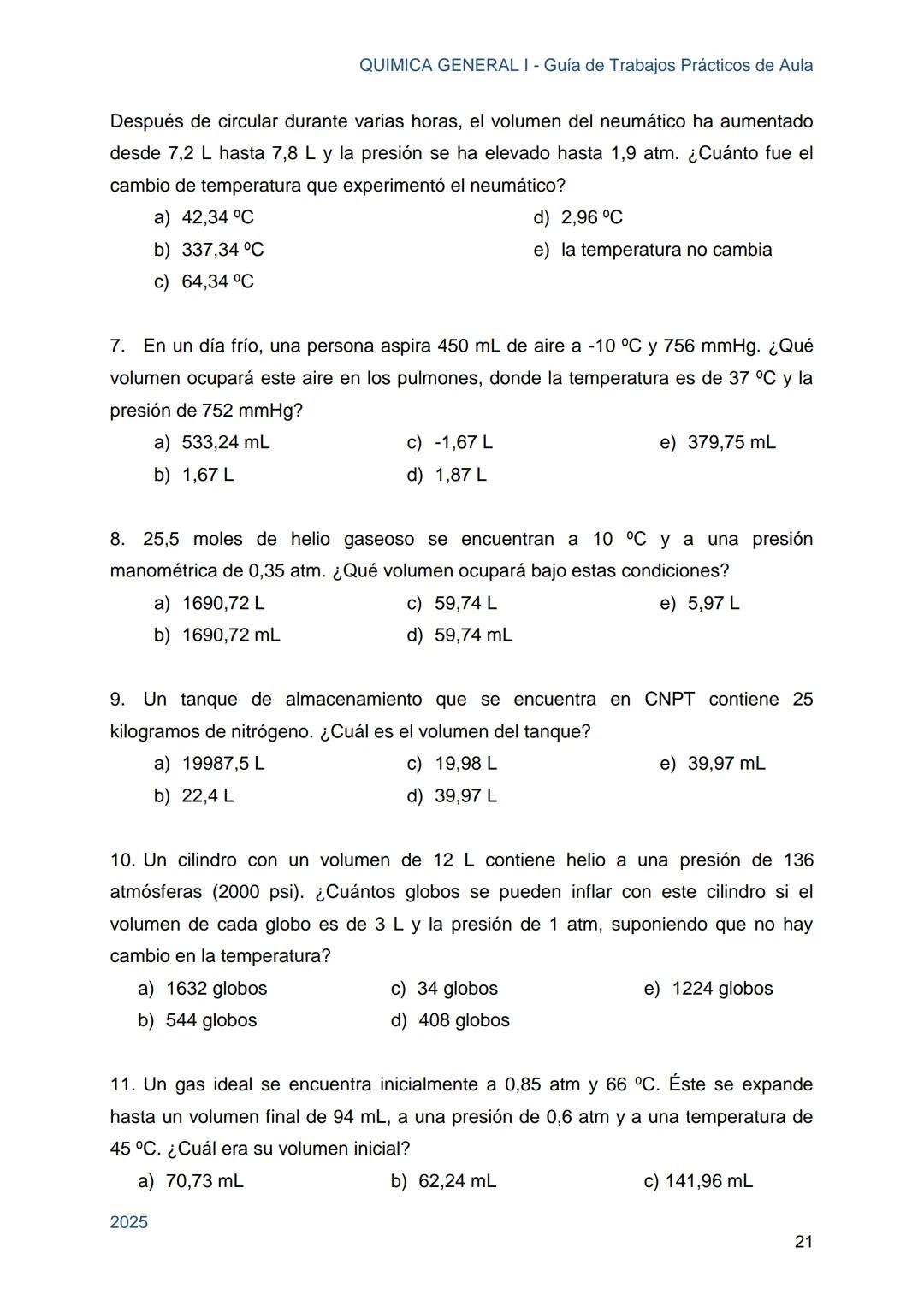 Guía de Trabajos
Prácticos de Aula
QUÍMICA
GENERAL I
Licenciatura en Química
Licenciatura en Bioquímica
Farmacia
Profesorado Universitario e