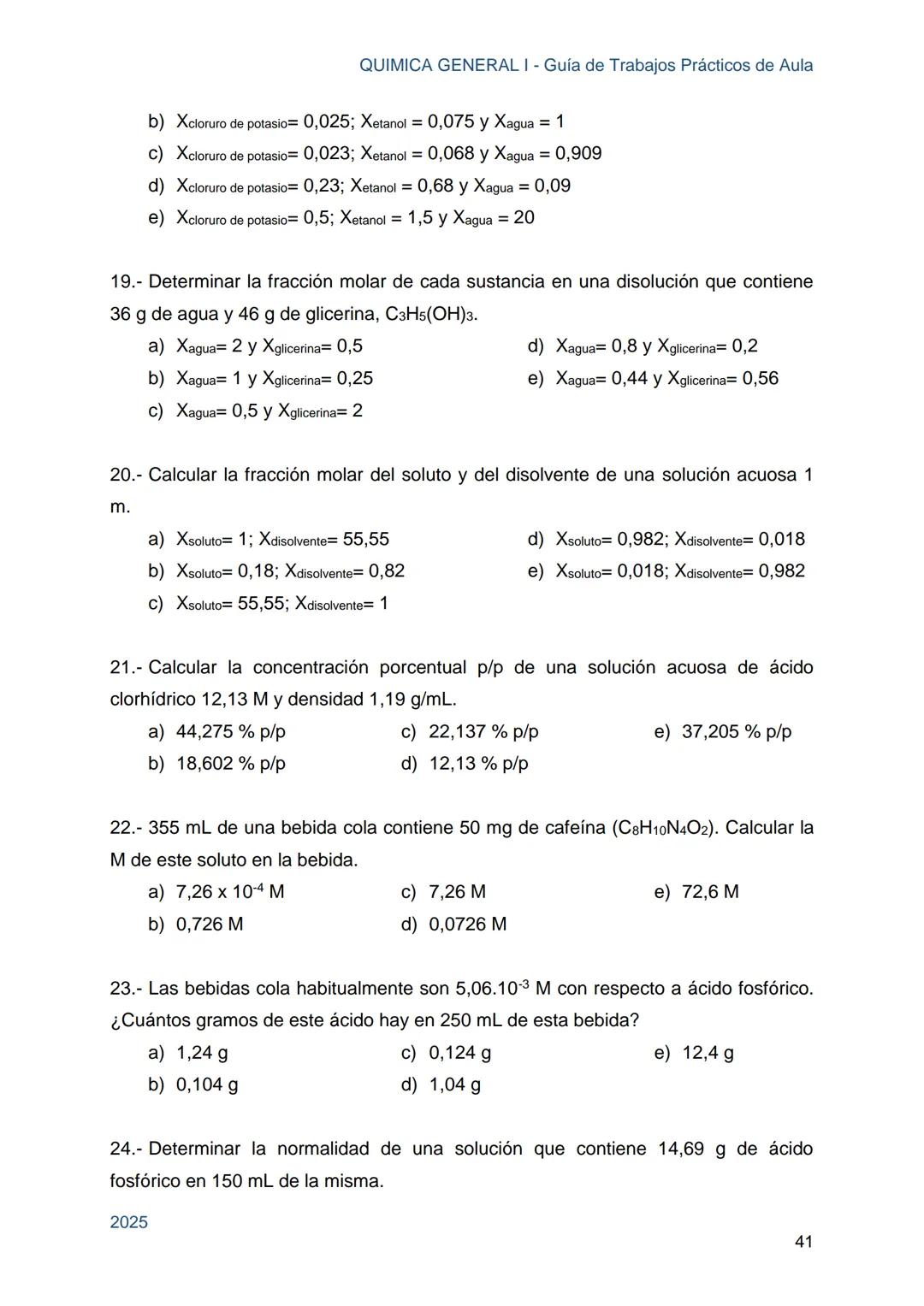 Guía de Trabajos
Prácticos de Aula
QUÍMICA
GENERAL I
Licenciatura en Química
Licenciatura en Bioquímica
Farmacia
Profesorado Universitario e