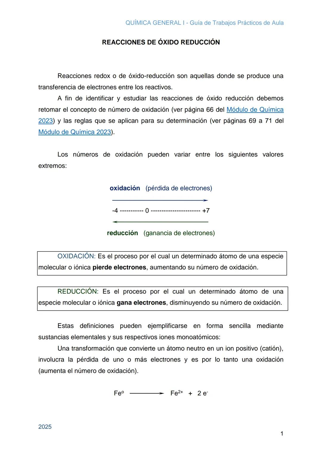 Guía de Trabajos
Prácticos de Aula
QUÍMICA
GENERAL I
Licenciatura en Química
Licenciatura en Bioquímica
Farmacia
Profesorado Universitario e