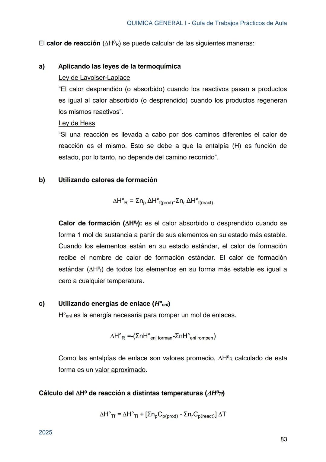 Guía de Trabajos
Prácticos de Aula
QUÍMICA
GENERAL I
Licenciatura en Química
Licenciatura en Bioquímica
Farmacia
Profesorado Universitario e