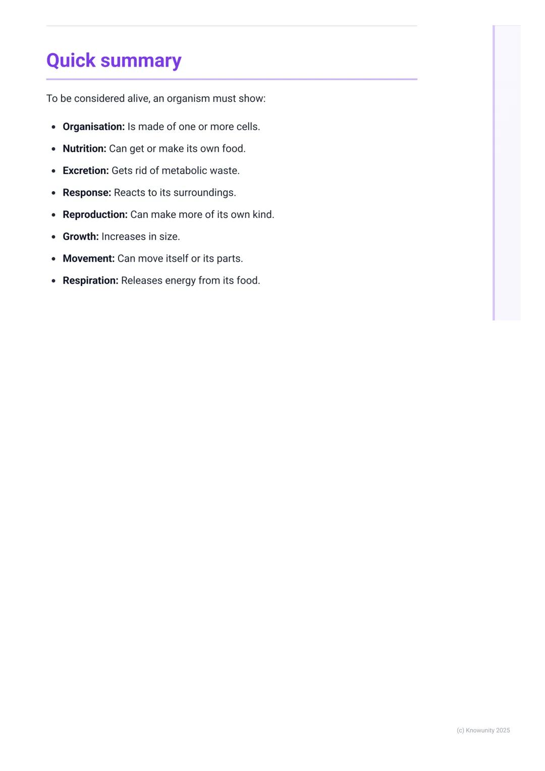 # Characteristics of Life

## What makes something alive?

Biology is the study of life, so the first thing we need to be clear on is what '