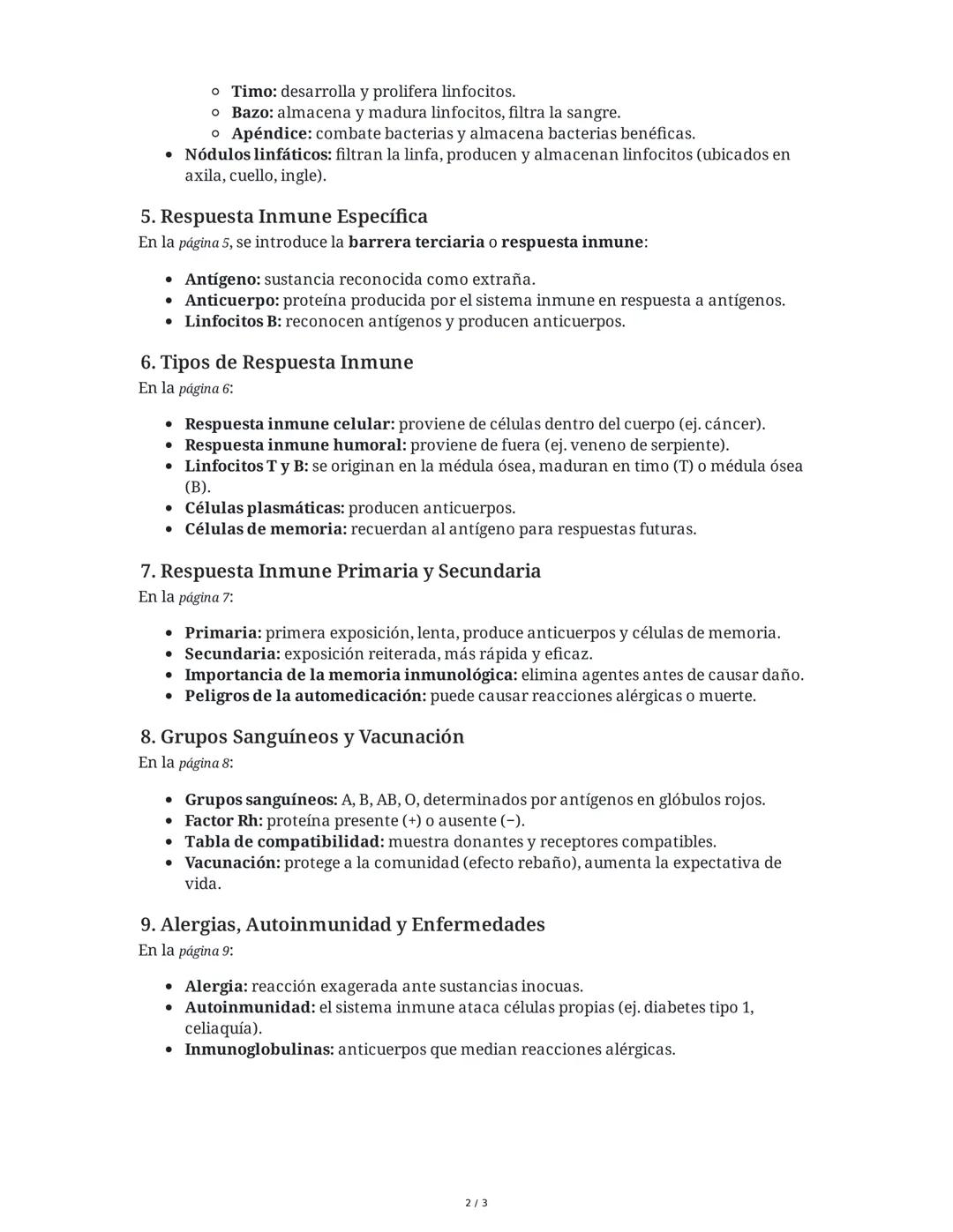 Las Defensas del Organismo Humano
1. Tipos de Defensas
Según la página 1, las defensas del organismo humano se dividen en dos grandes grupos