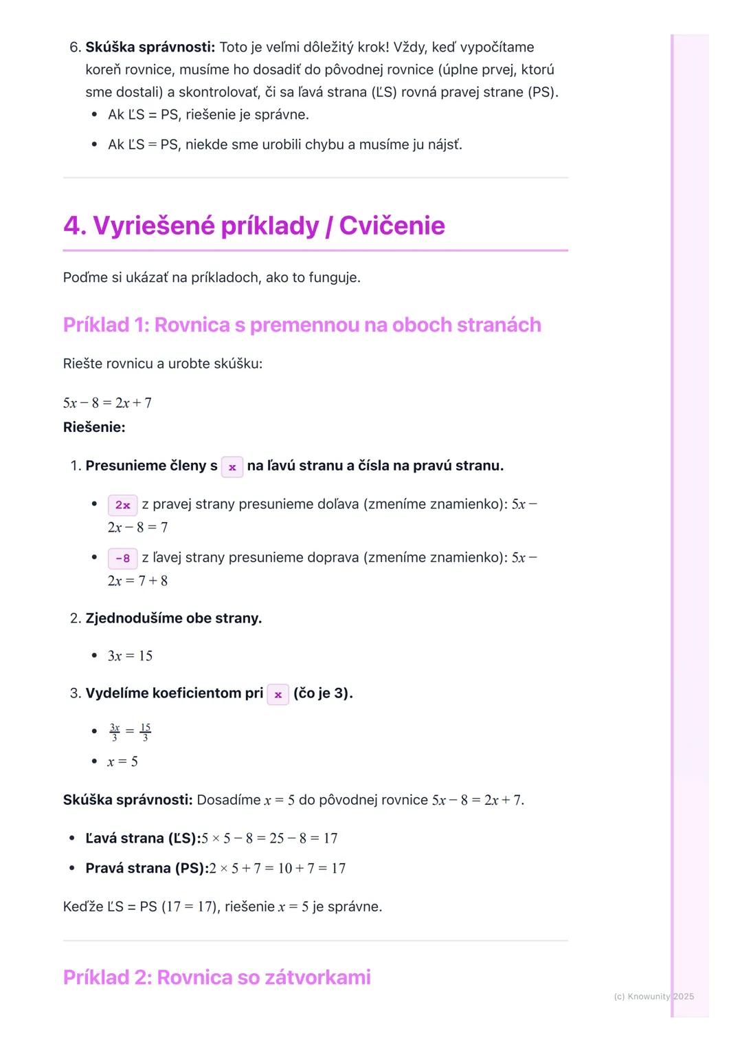 # Lineárne rovnice s jednou
neznámou

1. Úvod do lineárnych rovníc

Lineárne rovnice s jednou neznámou sú super dôležitá časť matematiky, kt