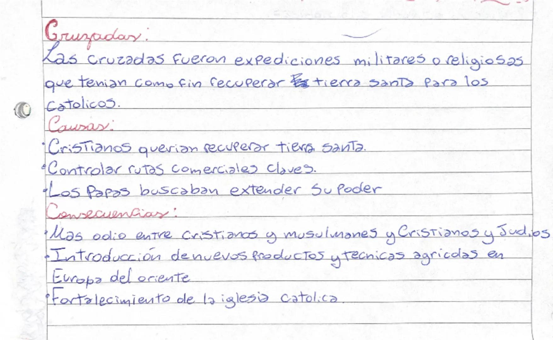 Gruzadas:

Las cruzadas fueron expediciones militares o religiosas
que tenian como fin recuperar Estierra Santa Para los
Catolicos.

Causas: