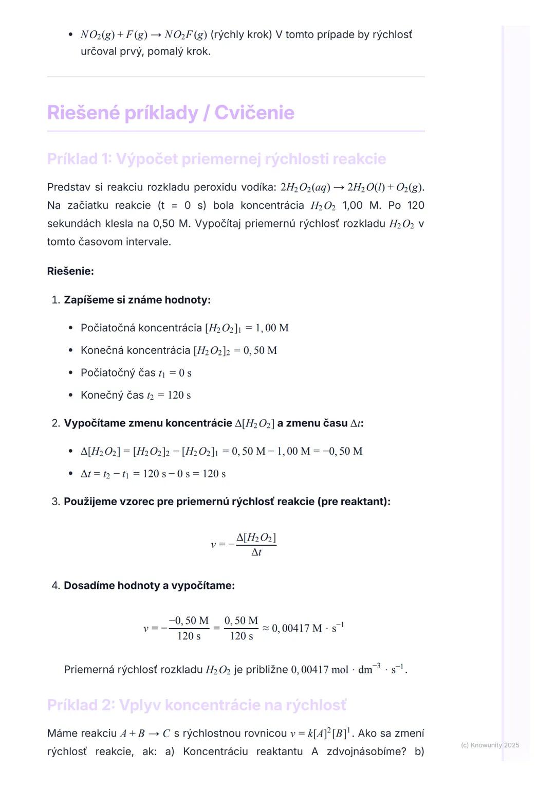 # Chemická kinetika

## Prehľad / Úvod

Chemická kinetika je oblasť chémie, ktorá sa zaoberá štúdiom rýchlosti,
akou prebiehajú chemické rea
