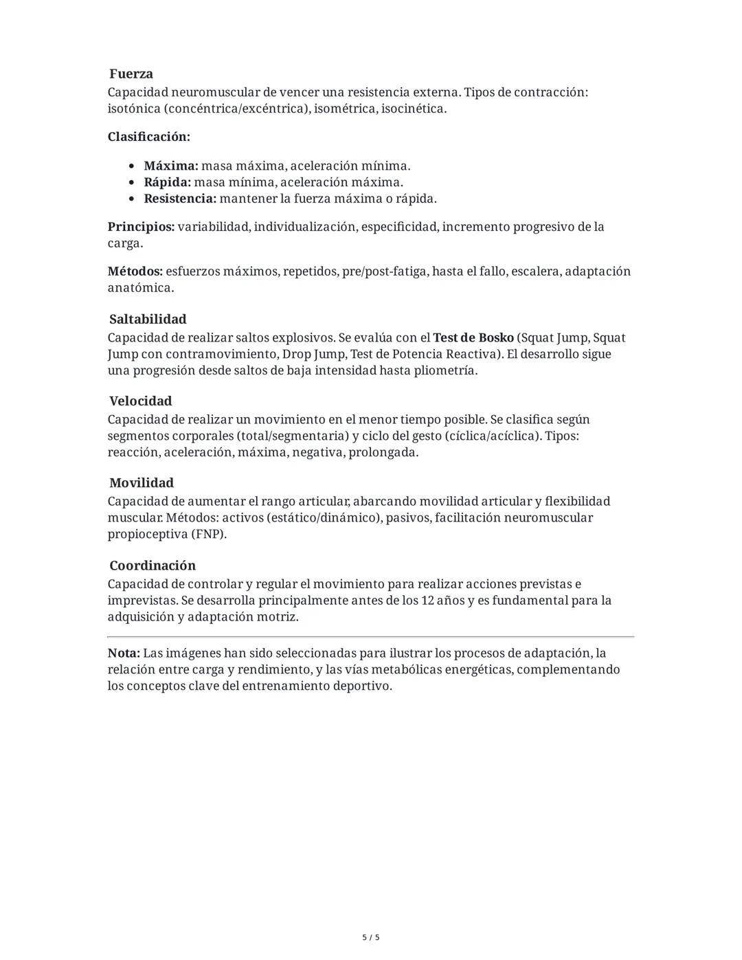 Resumen de Entrenamiento Deportivo
1. Definición y Conceptos Fundamentales
El entrenamiento es un proceso pedagógico, sistemático y metódico