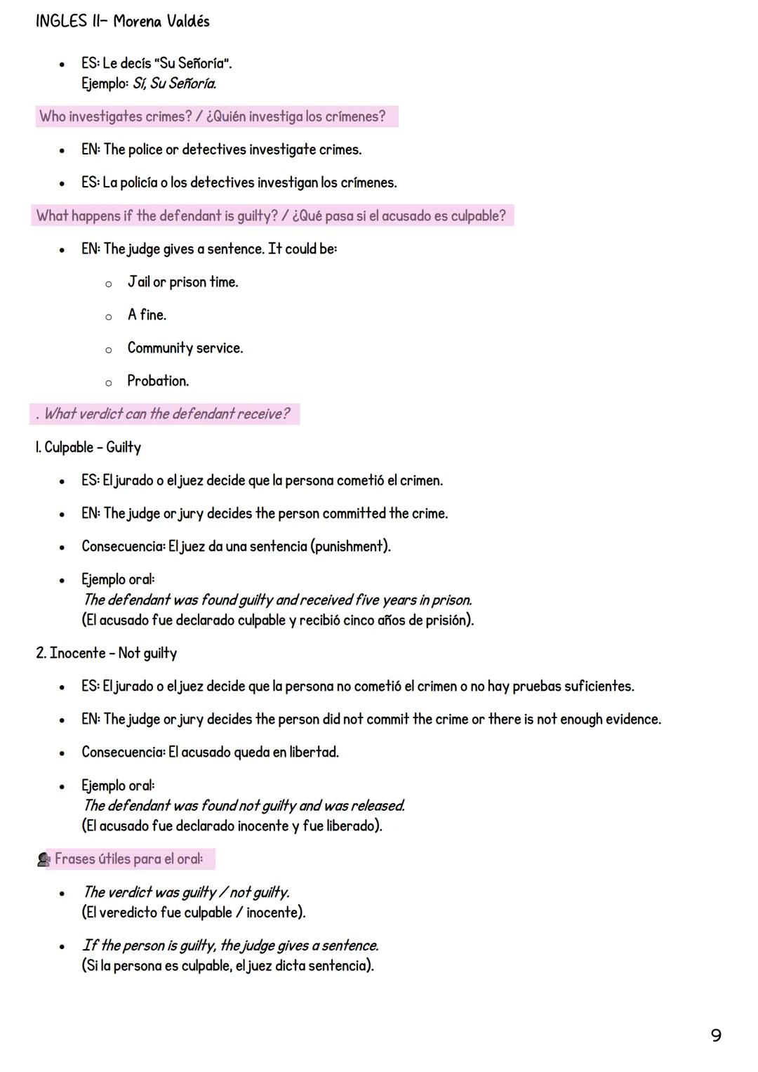 INGLES II- Morena Valdés
TIEMPOS VERBALES
PRESENTE SIMPLE
• Se utiliza para hablar de: acciones habituales, rutinas diarias, horarios y/o he