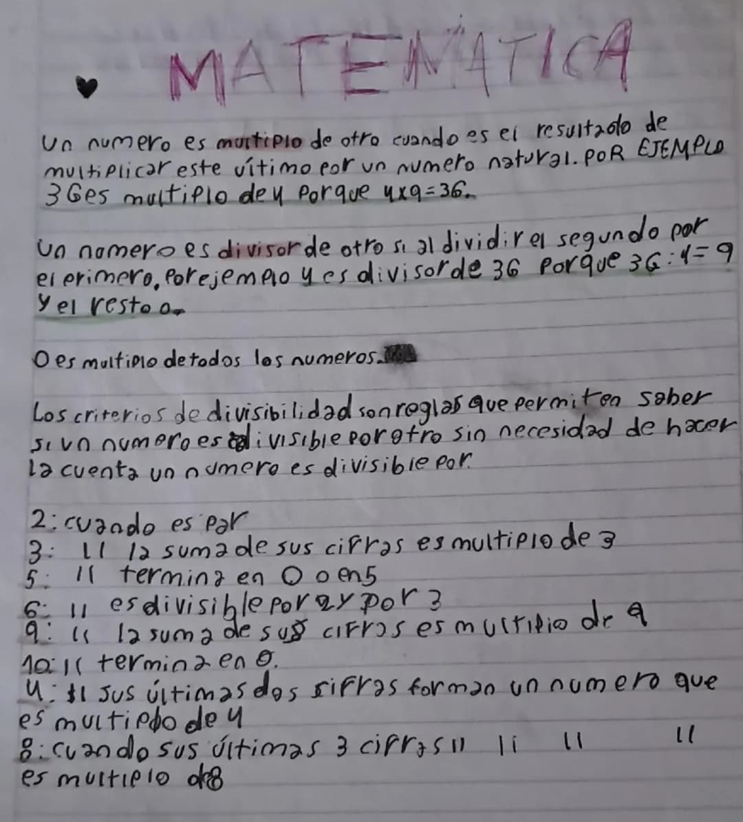 MATEMATICA
Un numero es multiplo de otro cuando es el resultado de
multiplicar este vítimo por un numero natural. POR EJEMPLO
3 Ges multiplo