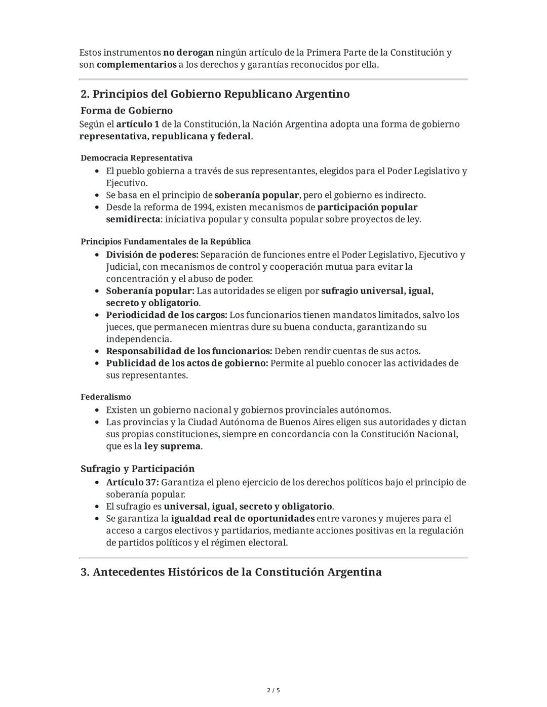 La Constitución Nacional Argentina: Estructura, Principios y
Evolución
1. Estructura de la Constitución Nacional
La Constitución Nacional Ar