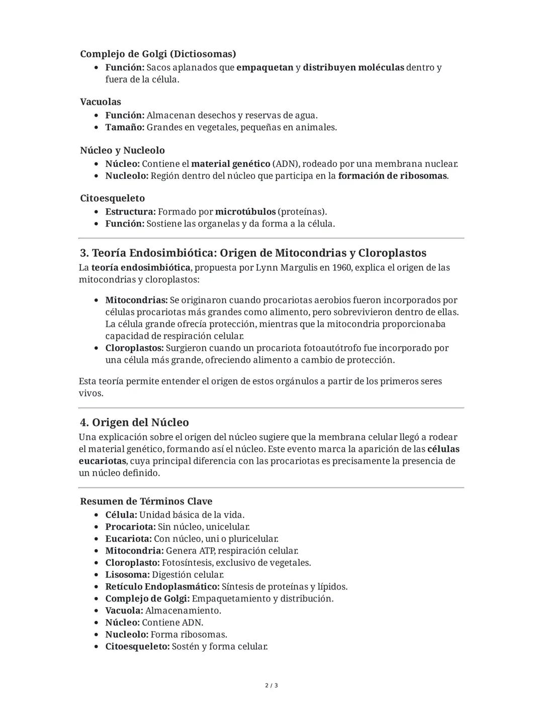 Células: Unidad Estructural y Funcional
1. Concepto General de Célula
La célula es la unidad estructural y funcional de todos los organismos