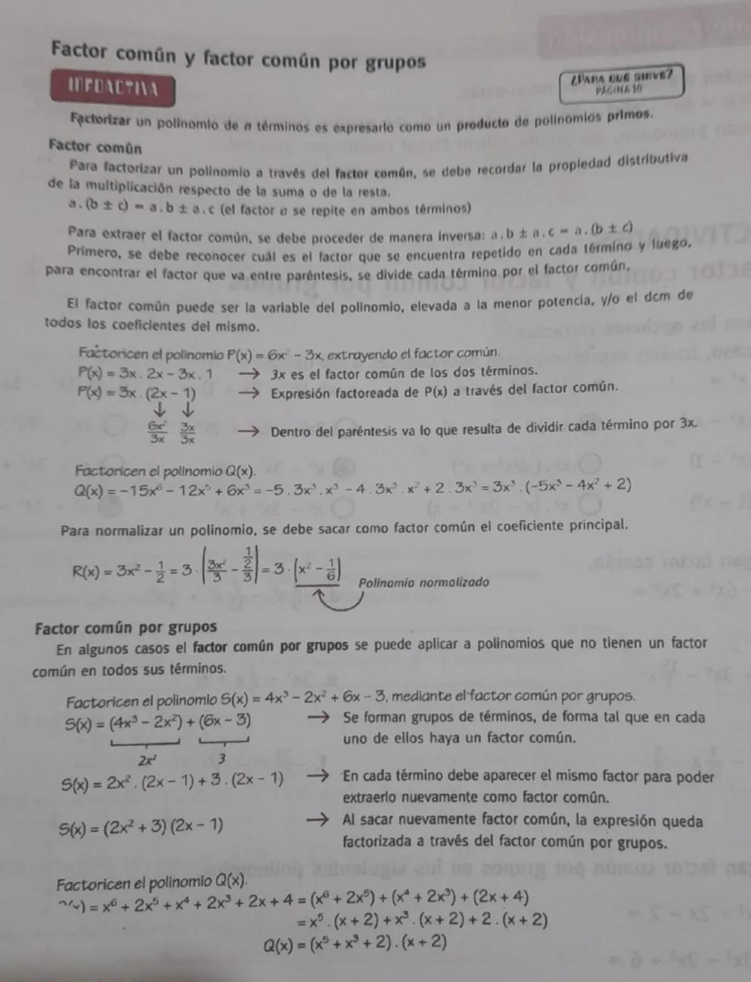 Matemáticas FACTOR COMÚN H FACTOR COMÚN POR GRUPO