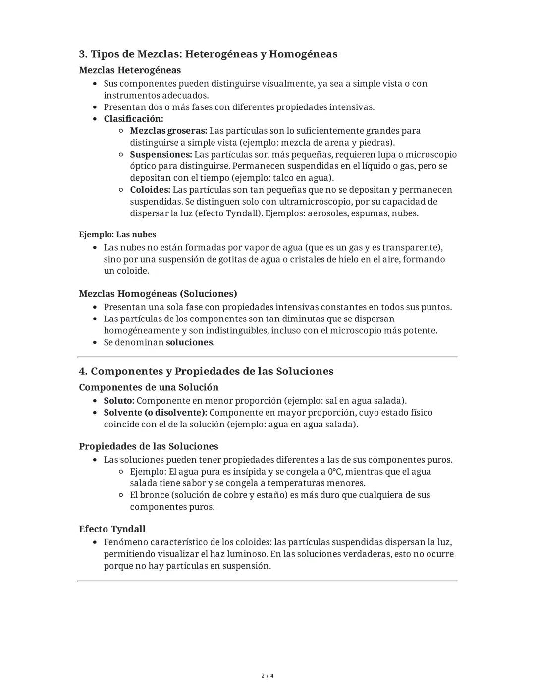 Resumen de los Contenidos
1. Propiedades y Clasificación de los Sistemas Materiales
Definición de Sistema Material
• Un sistema material es 