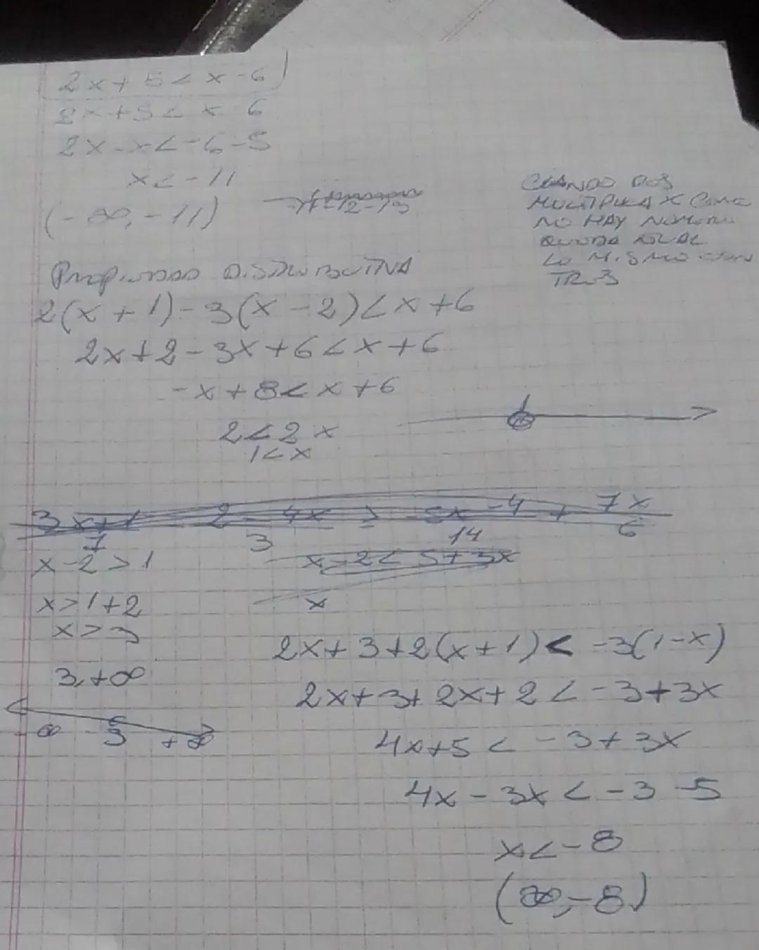 2x+52x-6)
9 x 75+×3
2X-XL-6-5
X2-11
(-00,-11)

Propios DiSiON BUTIVA
2(x+1)-3(x-2)<x+6
2x+2-3x+62x + 6
- x + 82x + 6
242x
12x

CUANDO DO5
Ми