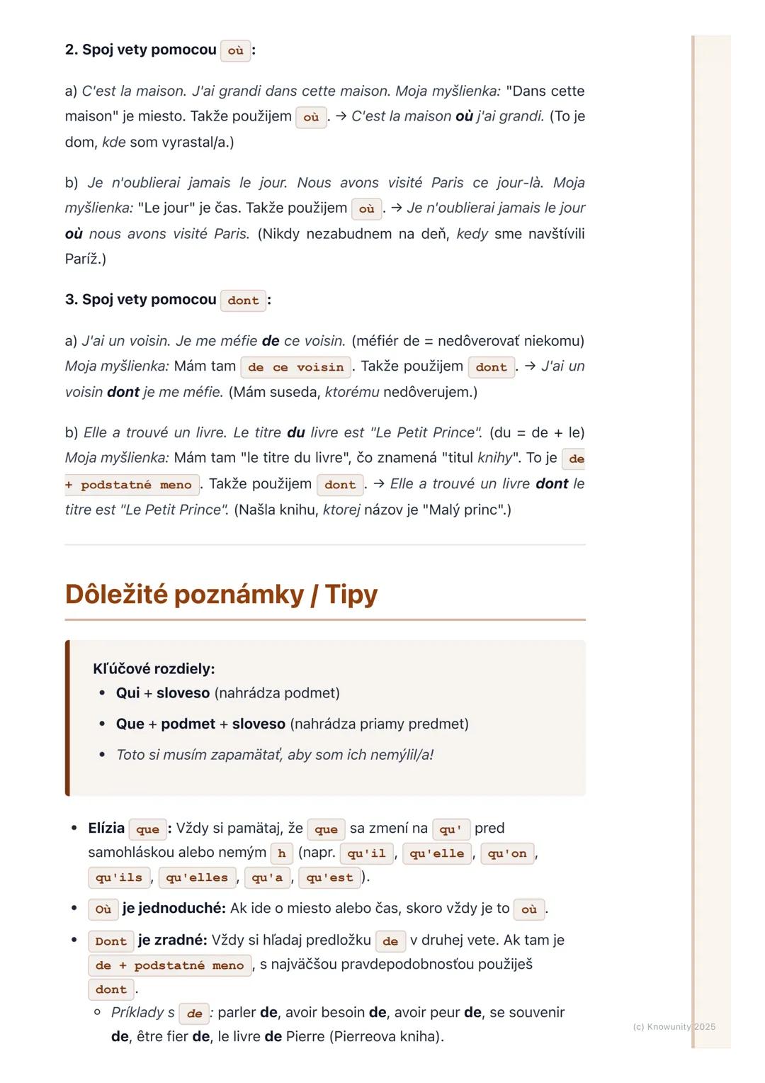 # Vzťažné zámená (qui, que, où,
dont)

Prehľad / Úvod

Dnes sa budeme učiť o vzťažných zámenách vo francúzštine. Sú to super
dôležité slová,