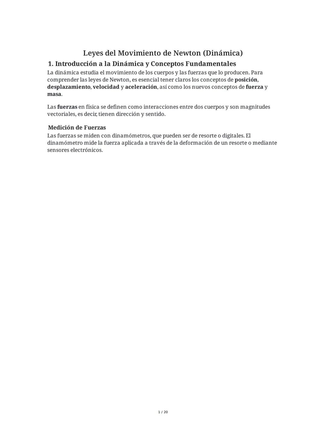 Leyes del Movimiento de Newton (Dinámica)
1. Introducción a la Dinámica y Conceptos Fundamentales
La dinámica estudia el movimiento de los c