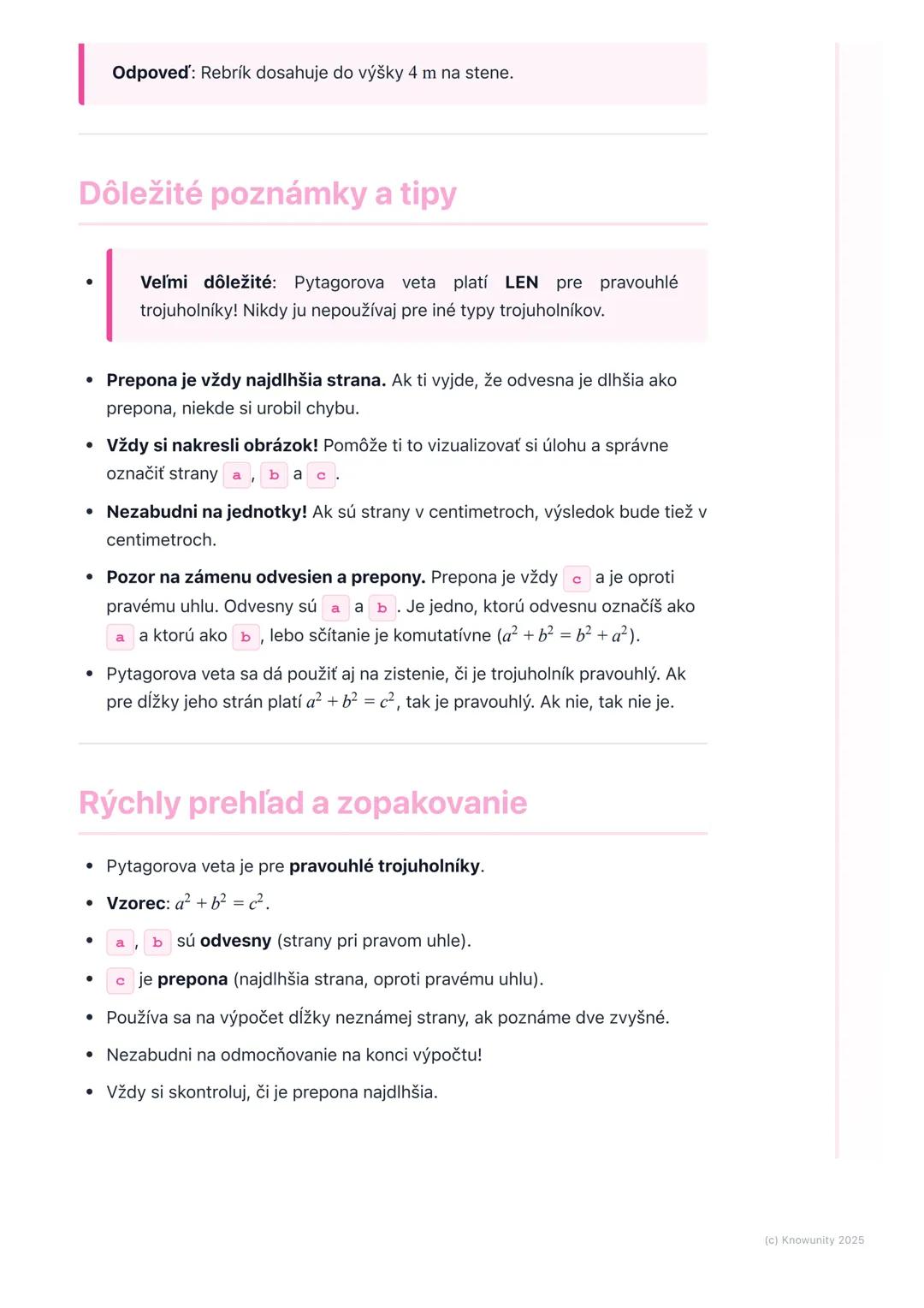 # Pytagorova veta a jej použitie

Úvod do Pytagorovej vety

Pytagorova veta je super dôležitá vec v matematike, hlavne v geometrii.
Pomáha n