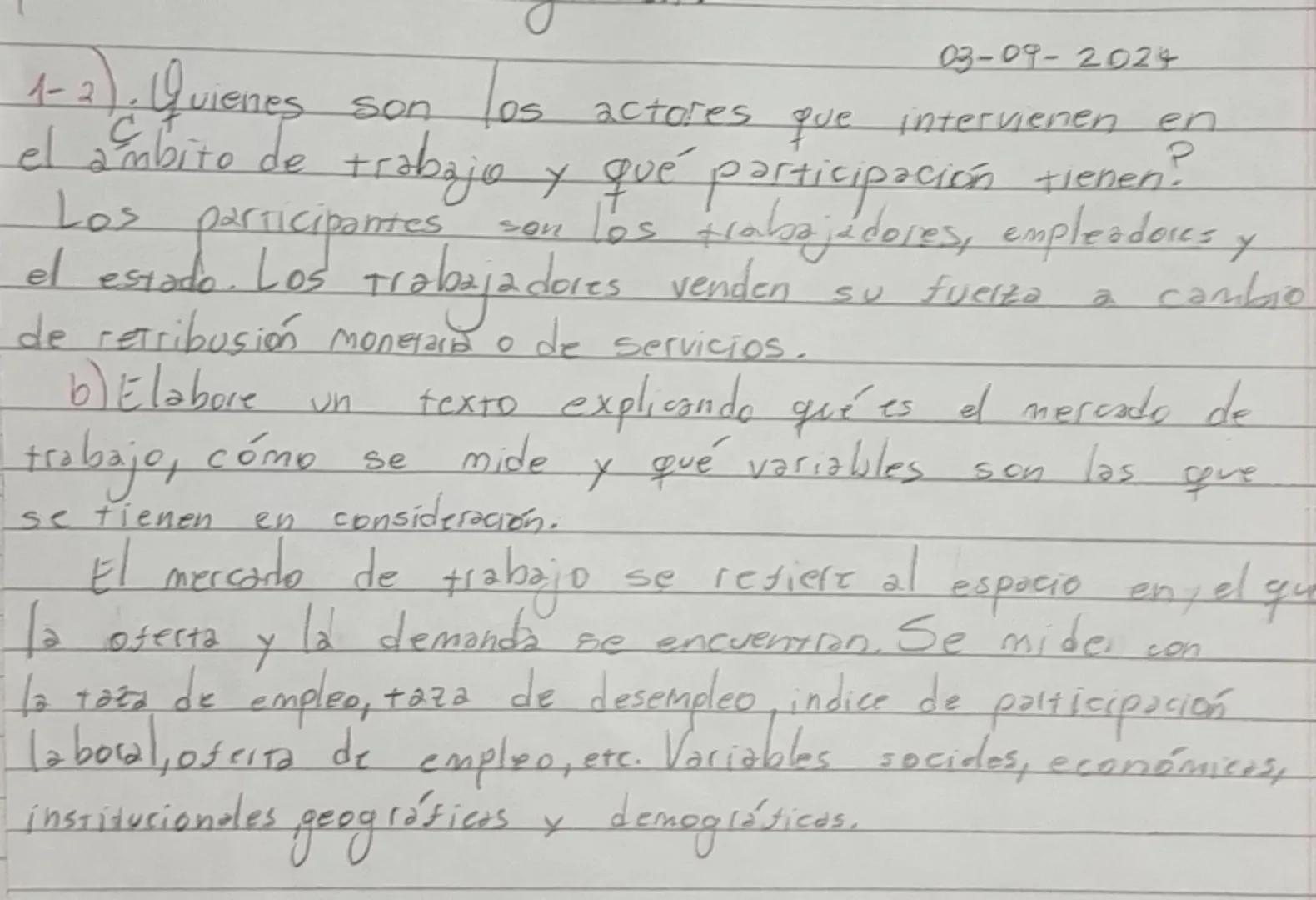03-09-2024

1-2), Quienes son los actores que intervienen en
el ámbito de trabajo y qué participación tienen?
Los participantes con los trab