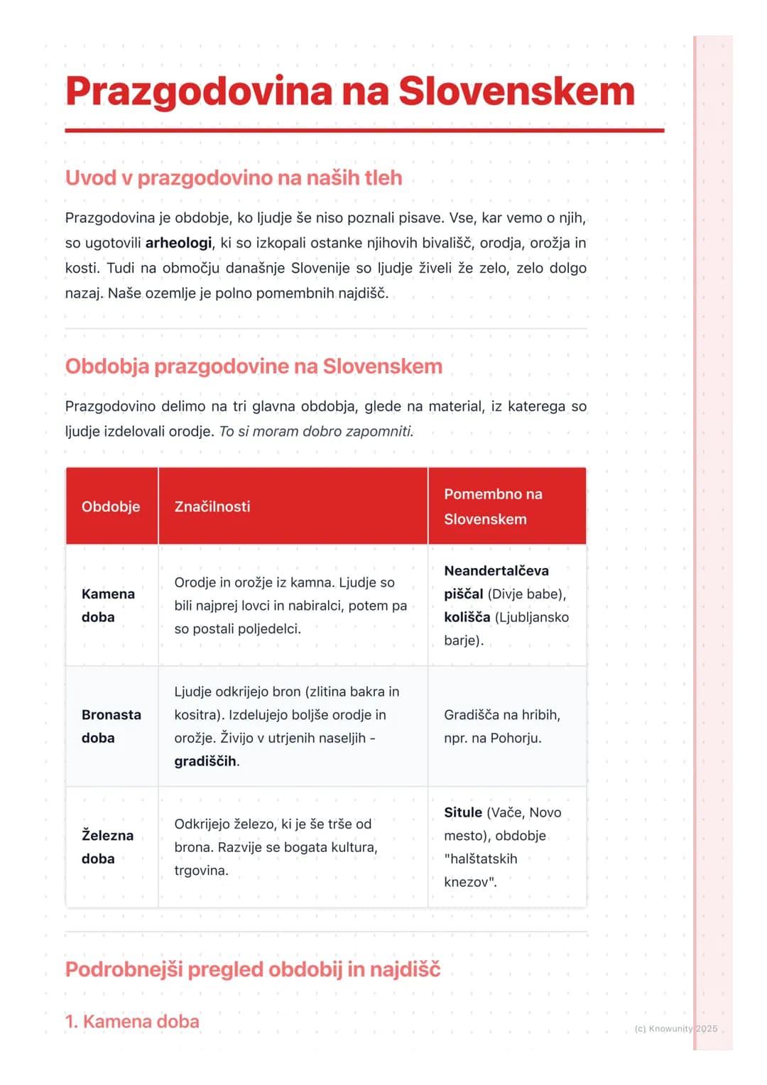 # Prazgodovina na Slovenskem

Uvod v prazgodovino na naših tleh

Prazgodovina je obdobje, ko ljudje še niso poznali pisave. Vse, kar vemo o 