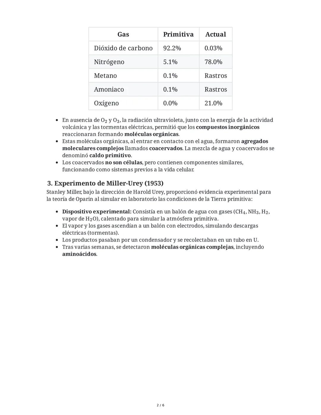 Teoría de Oparin y Experimento de Miller-Urey
1. Conceptos Fundamentales
Antes de abordar la teoría de Oparin sobre el origen de la vida, es