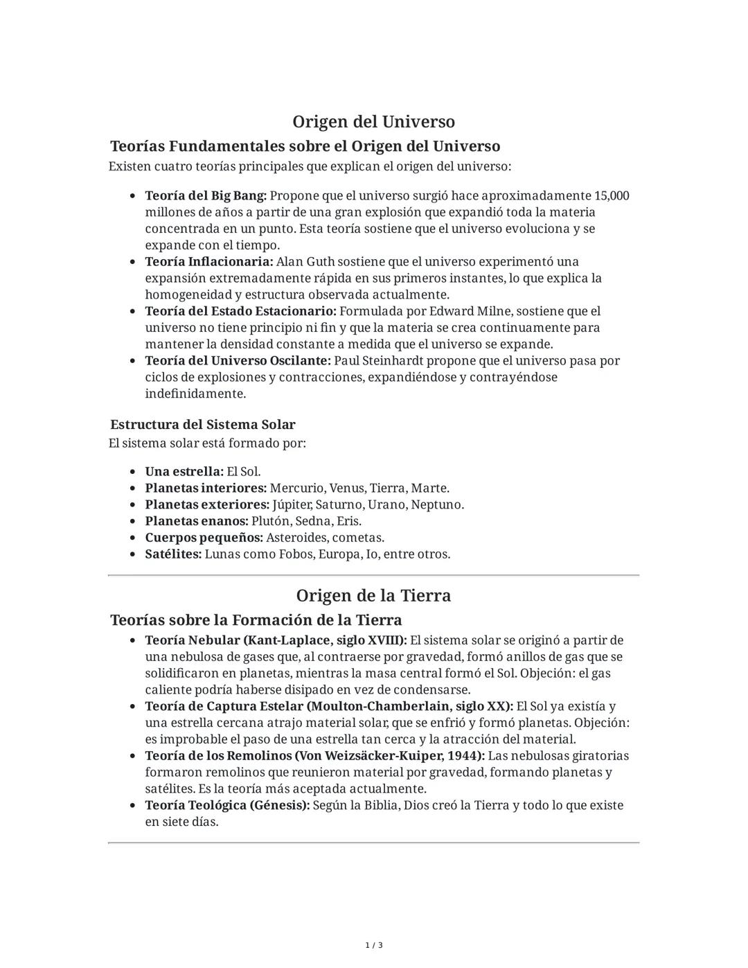 Teorías del Origen del Universo