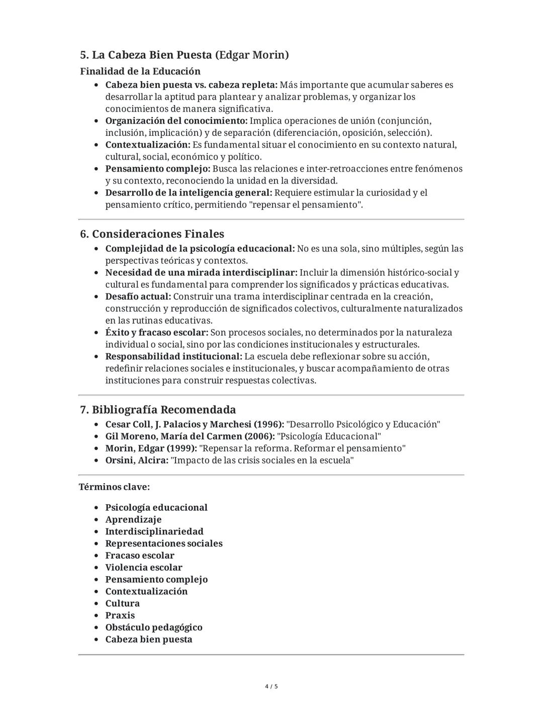 Unidad 1: Desarrollos Conceptuales - Psicología de la Educación,
Perspectivas y Debates
1. Configuración y Evolución de la Psicología Educac