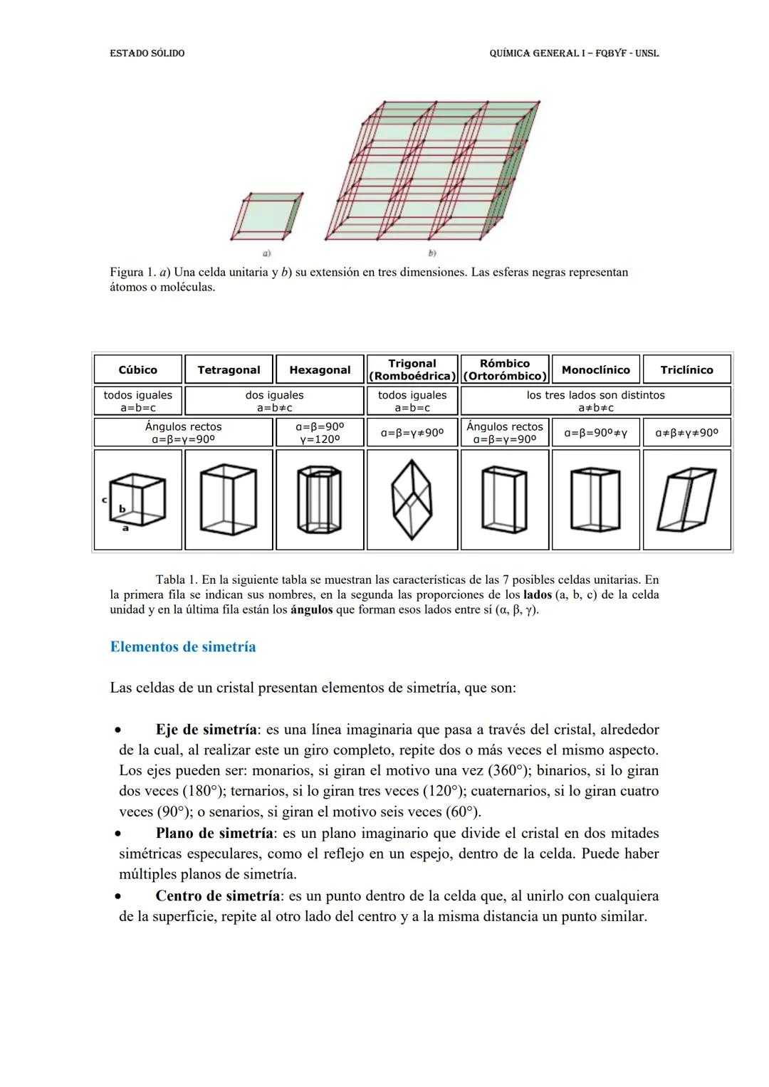 ## ESTADO SOLIDO

QUÍMICA GENERALI - FQBYF - UNSL

## ESTADO SÓLIDO

En el estado sólido, las fuerzas cohesivas son más fuertes que las fuer