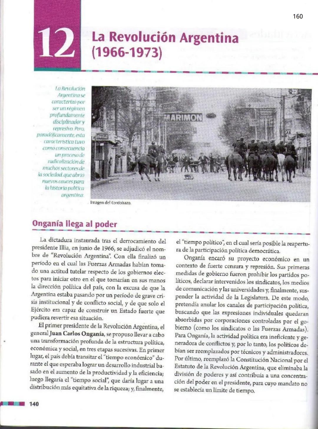 # 8
Las debilidades de la democracia
en la Argentina (1955-1966)

A partir del Golpe de Estado de
1955 comenzó un periodo signado
por la pro