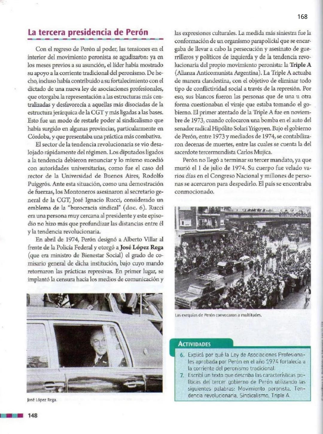 # 8
Las debilidades de la democracia
en la Argentina (1955-1966)

A partir del Golpe de Estado de
1955 comenzó un periodo signado
por la pro