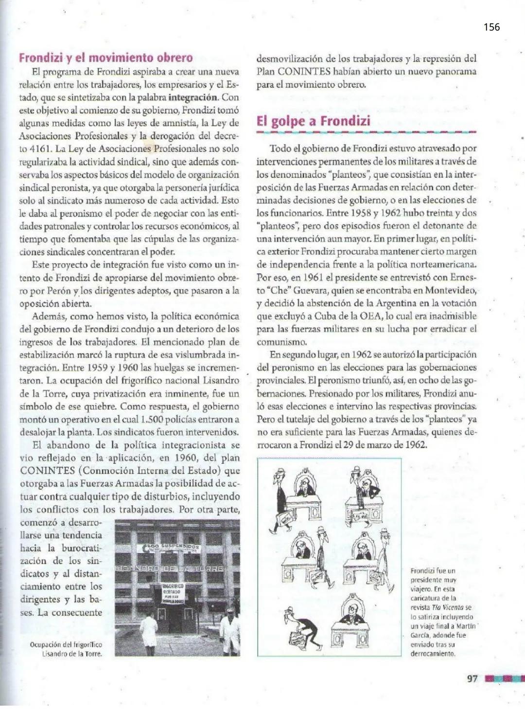 # 8
Las debilidades de la democracia
en la Argentina (1955-1966)

A partir del Golpe de Estado de
1955 comenzó un periodo signado
por la pro