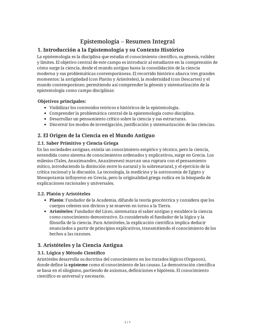 Epistemología - Resumen Integral
1. Introducción a la Epistemología y su Contexto Histórico
La epistemología es la disciplina que estudia el