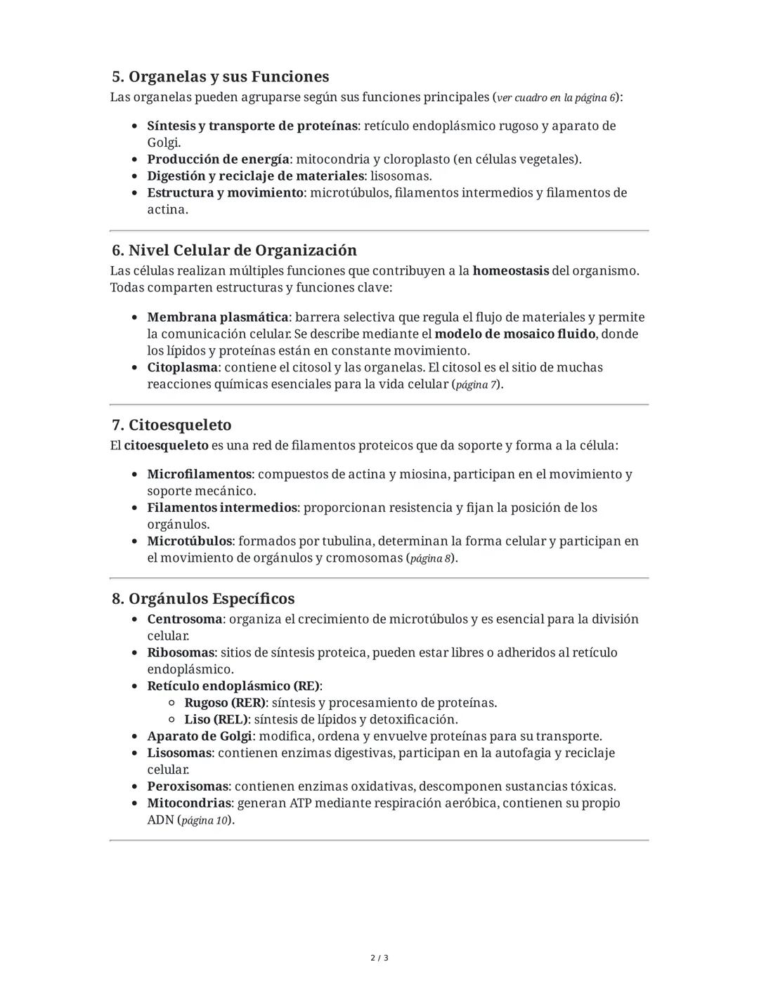 Elementos de la Célula Eucariota
1. Partes Principales de la Célula Eucariota
La célula eucariota se divide en tres partes principales:
- Me