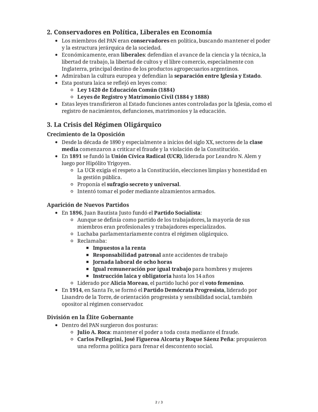 Política: ¿Gobierno de Todos o de Pocos? La República
Conservadora (1880-1916)

1. El Régimen Oligárquico en Argentina (1880-1916)
Durante e
