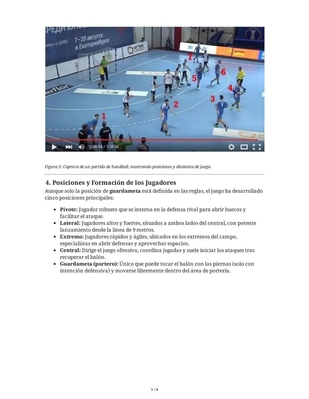 Resumen de Handball (Balonmano)
1. Introducción al Handball
El handball (balonmano, hándbol) es un deporte de pelota en el que se enfrentan 