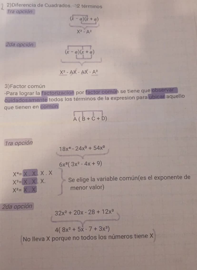 FACTORIZACION DE POLINOMIOS
recordar
(+).(+)=(+)
(X2)2=x2x2, X4 Potencia de otra potencia
(-).(-)=(+)
(YX)²= Y2 X2 → Distributiva de la pote