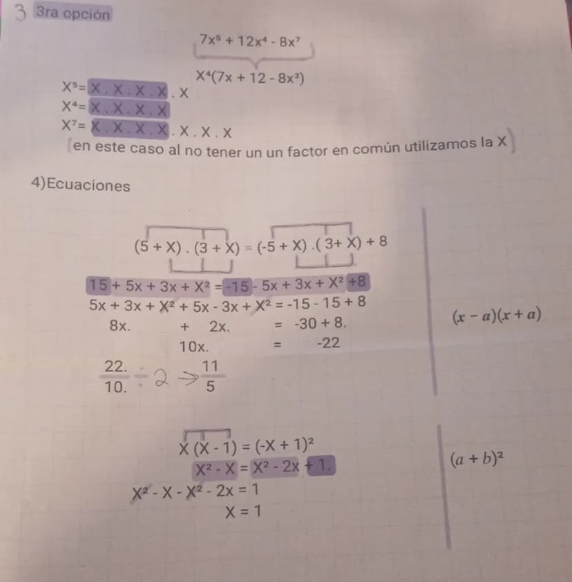 FACTORIZACION DE POLINOMIOS
recordar
(+).(+)=(+)
(X2)2=x2x2, X4 Potencia de otra potencia
(-).(-)=(+)
(YX)²= Y2 X2 → Distributiva de la pote