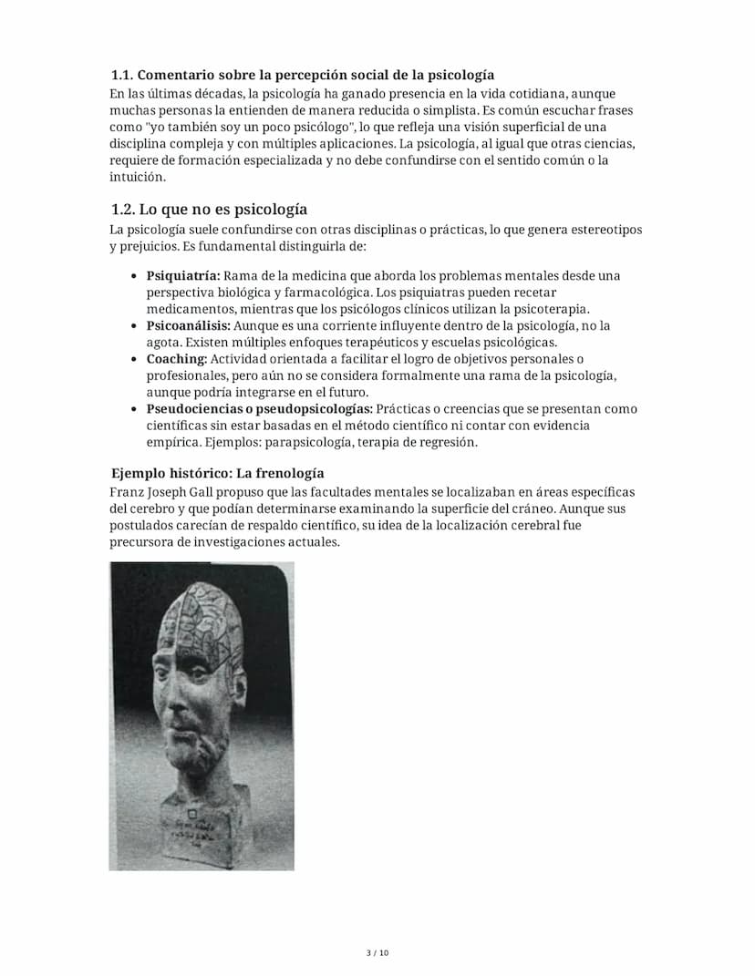 Resumen de Psicología: Definición, Historia y Corrientes
Principales
1. ¿Qué es la Psicología?
La psicología es una ciencia que busca compre