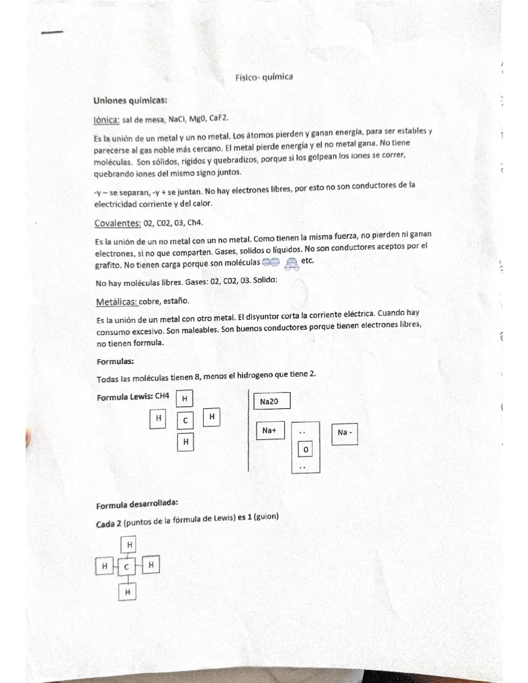 resumen uniones químicas 