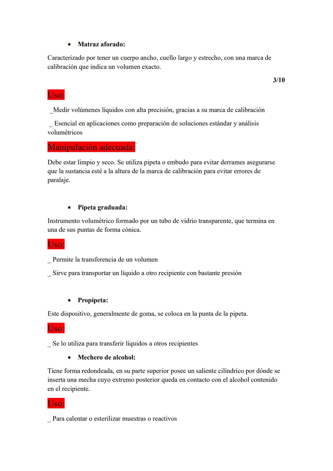 1/10
INFORME SOBRE EL MATERIAL DEL LABORATORIO
I.
Objetivo:
- Familiarizar al estudiante con el material del laboratorio de química
- Compre