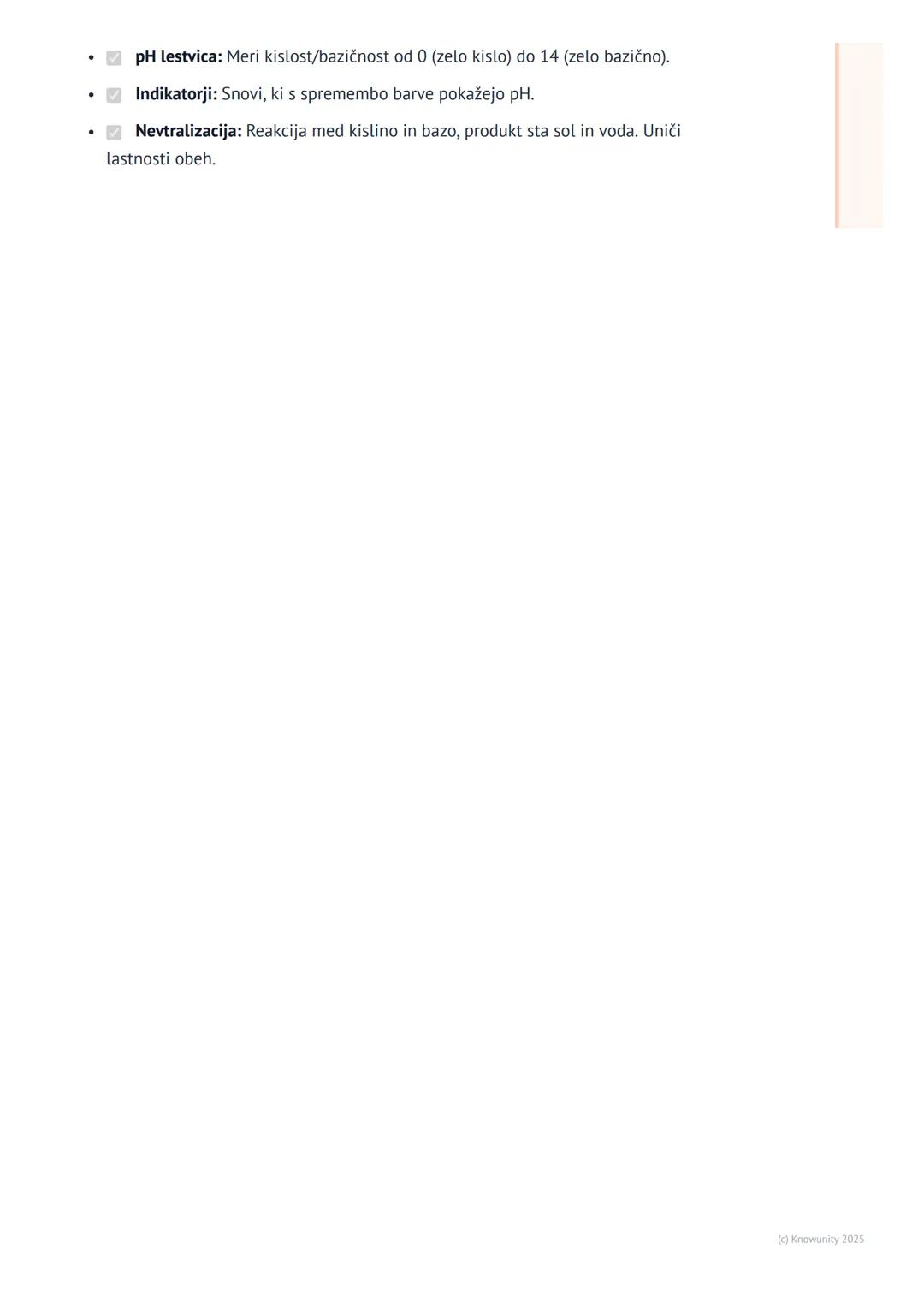 # Kisline, baze in pH

Uvod v kisline in baze

V naravi in vsakdanjem življenju srečujemo veliko različnih snovi. Nekatere so kisle
(npr. li