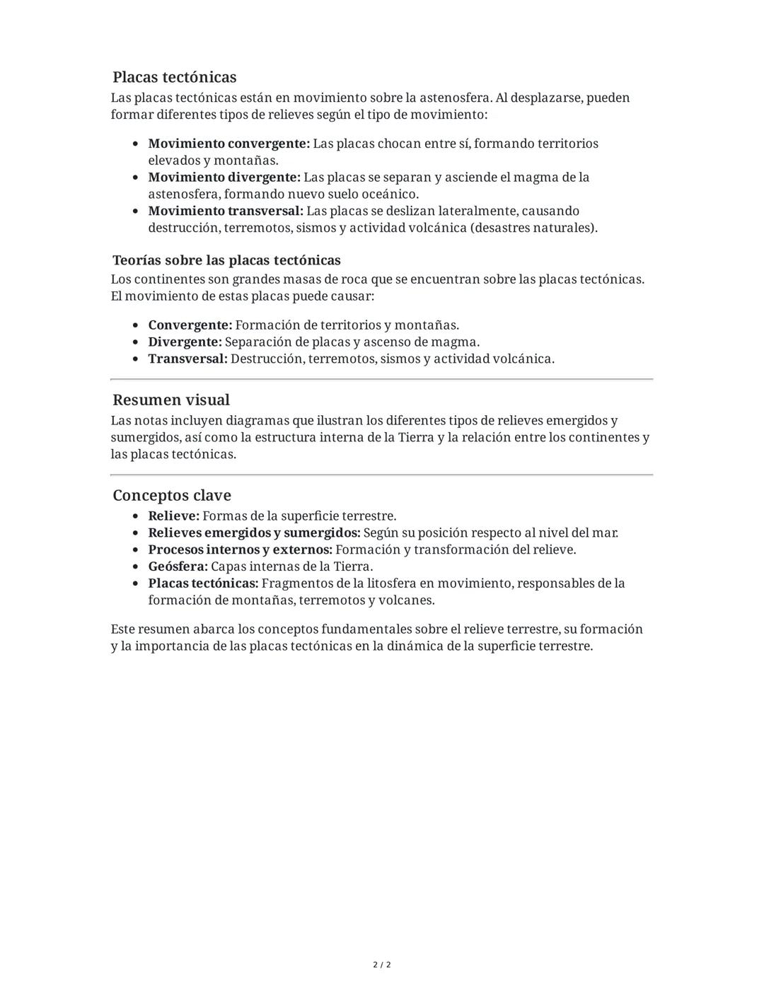 Geografía: Relieves y Placas Tectónicas
¿Qué es un relieve?
El relieve se refiere a las distintas formas que tiene la superficie de nuestro 