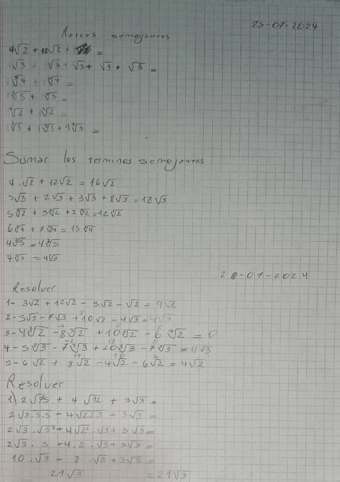 02-05-2024

Escriban verdadero a solso según corresponds.

2) $6^4.6^3 = 6^{20}$ $b^9$

$2^{10}: 2^4 = 2^6$ $V$ $V$

c) d.d.d.d.d. = $5d$ $d