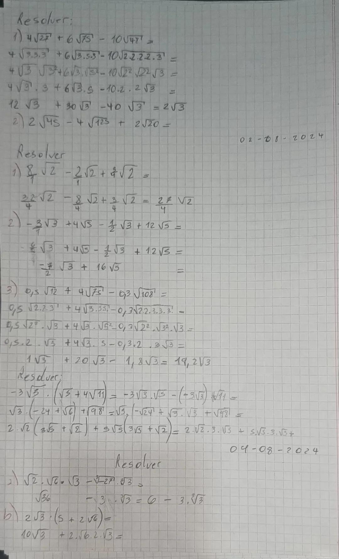 02-05-2024

Escriban verdadero a solso según corresponds.

2) $6^4.6^3 = 6^{20}$ $b^9$

$2^{10}: 2^4 = 2^6$ $V$ $V$

c) d.d.d.d.d. = $5d$ $d
