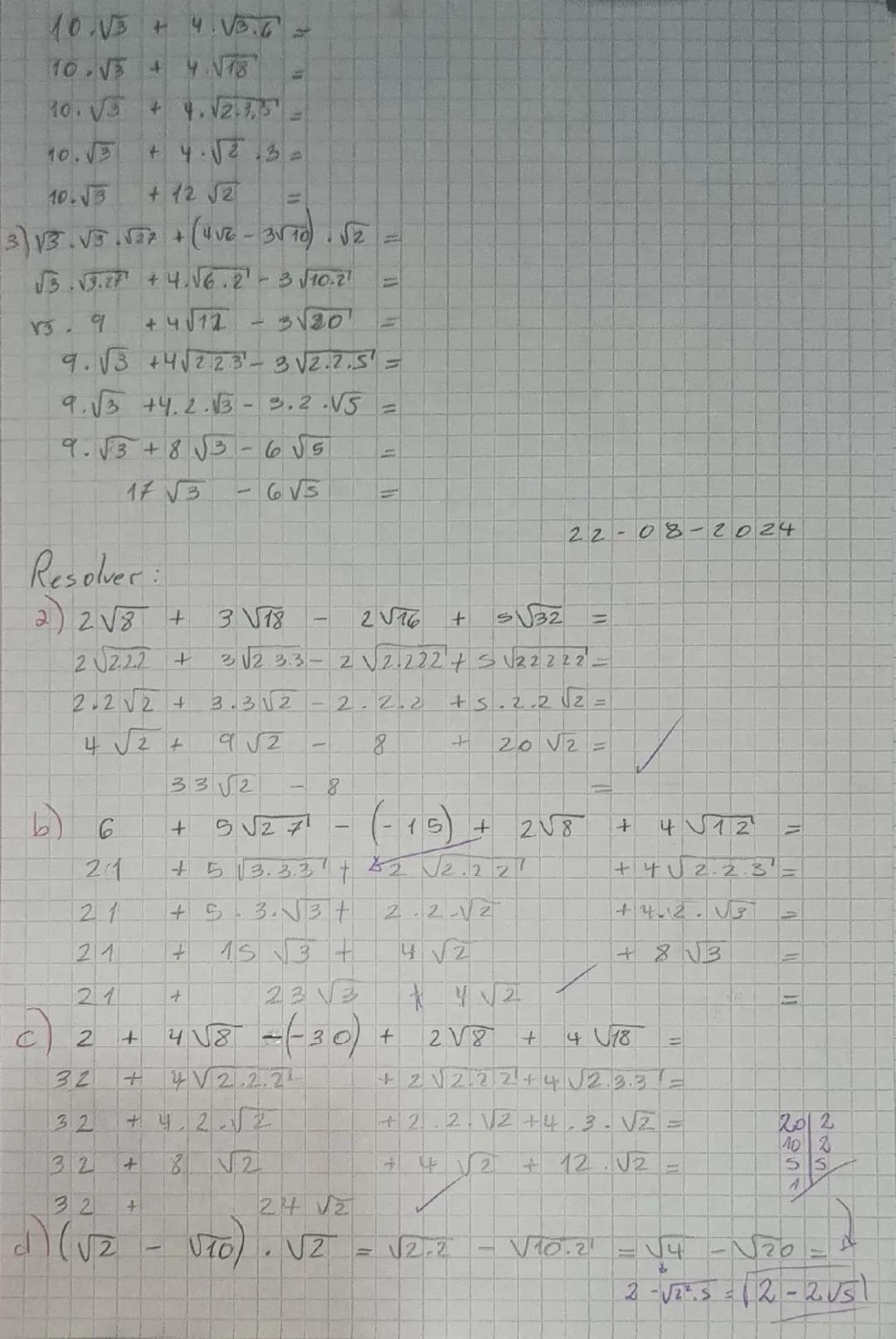 02-05-2024

Escriban verdadero a solso según corresponds.

2) $6^4.6^3 = 6^{20}$ $b^9$

$2^{10}: 2^4 = 2^6$ $V$ $V$

c) d.d.d.d.d. = $5d$ $d