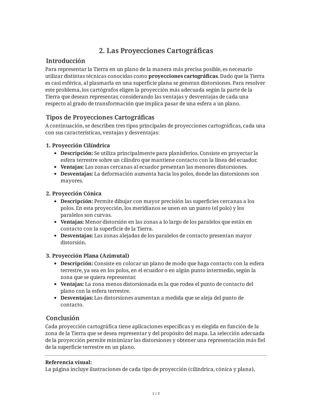 ## Introducción

2. **Las Proyecciones Cartográficas**

Para representar la Tierra en un plano de la manera más precisa posible, es necesari