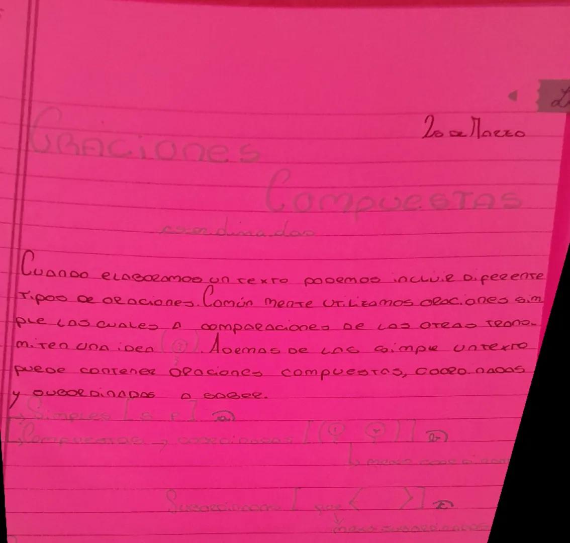 GRAciones

20 с Лосто
Compuestas

coordina davo
Cuando ELABORAmos un texto podemos inclue Diferente
Tipos de oraciones. Común Mente UTILIZAM