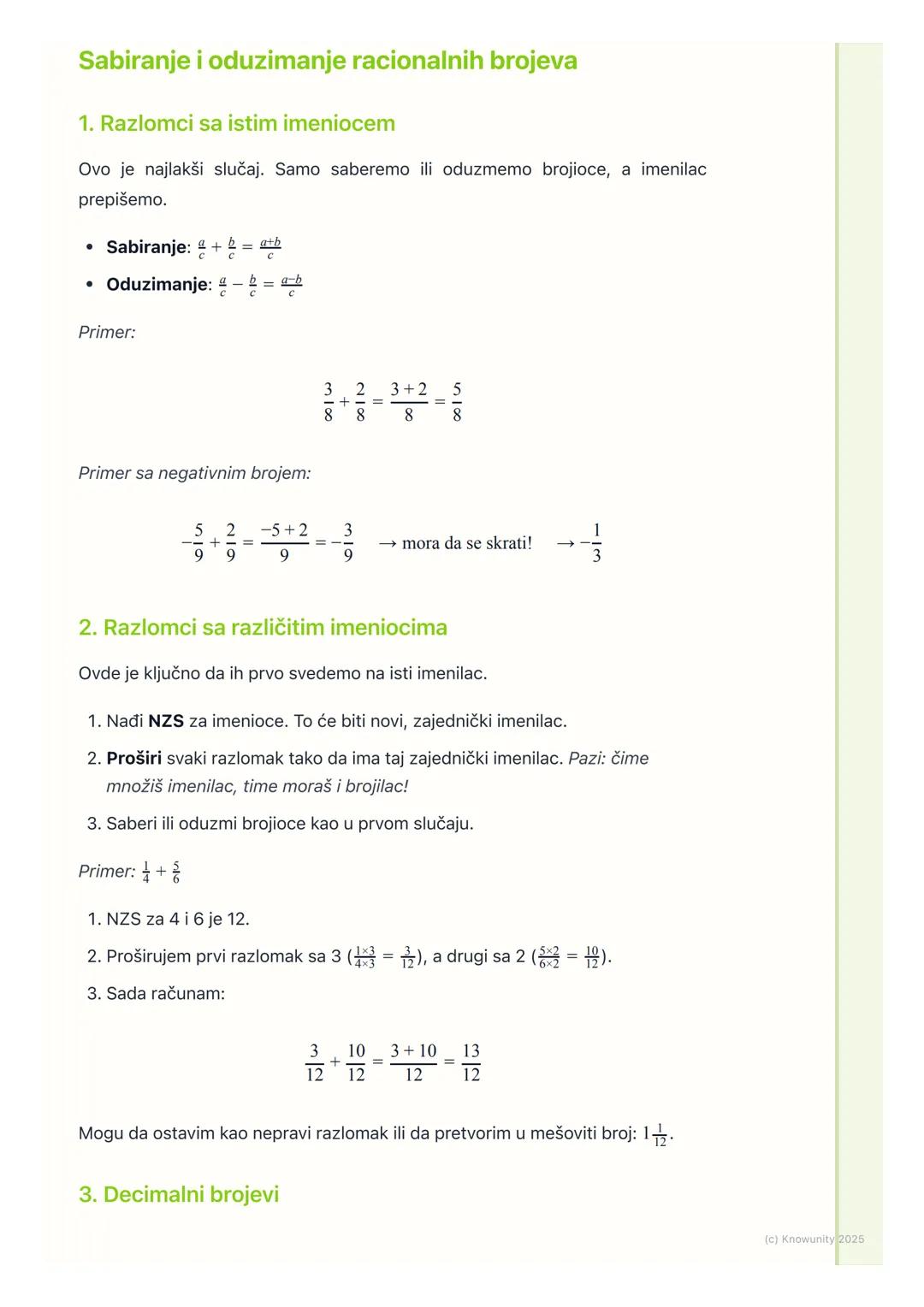 # Operacije sa racionalnim
brojevima

Uvod u operacije sa racionalnim brojevima

Racionalni brojevi su svi brojevi koji se mogu napisati kao